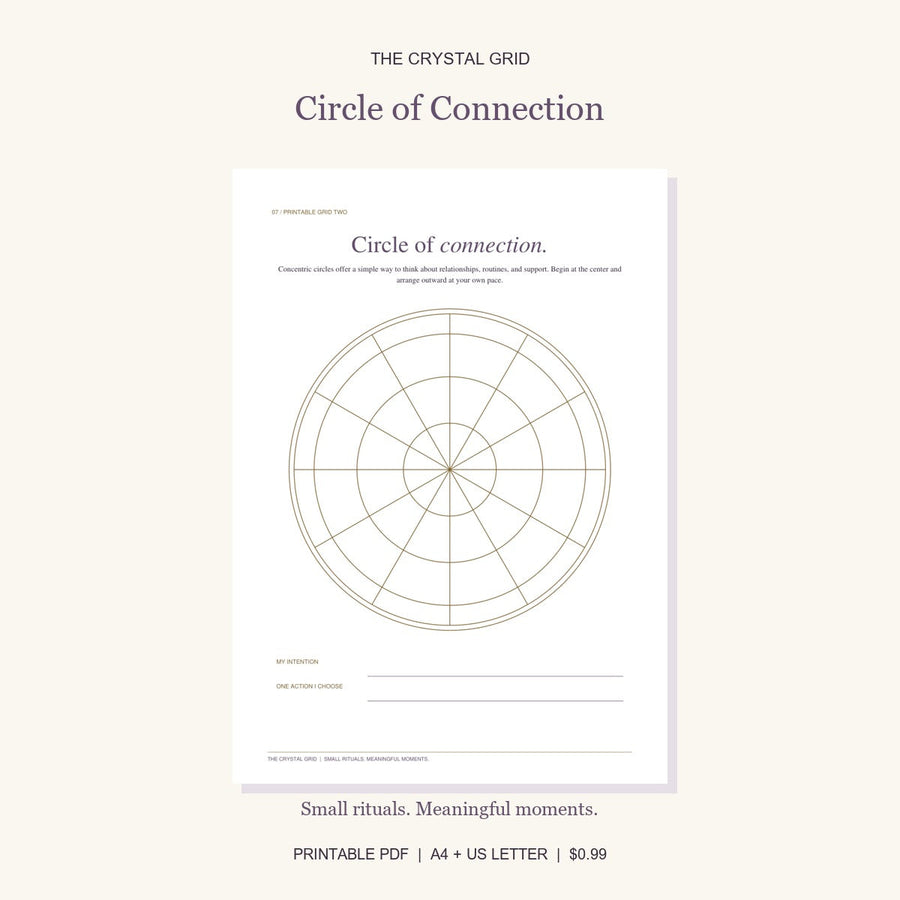 Circle of Connection printable crystal grid