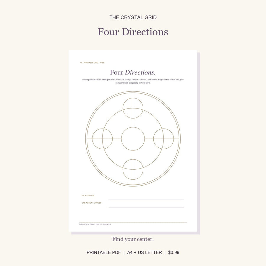 Four Directions printable crystal grid