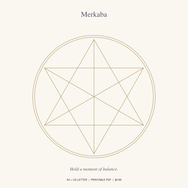 Merkaba printable crystal grid