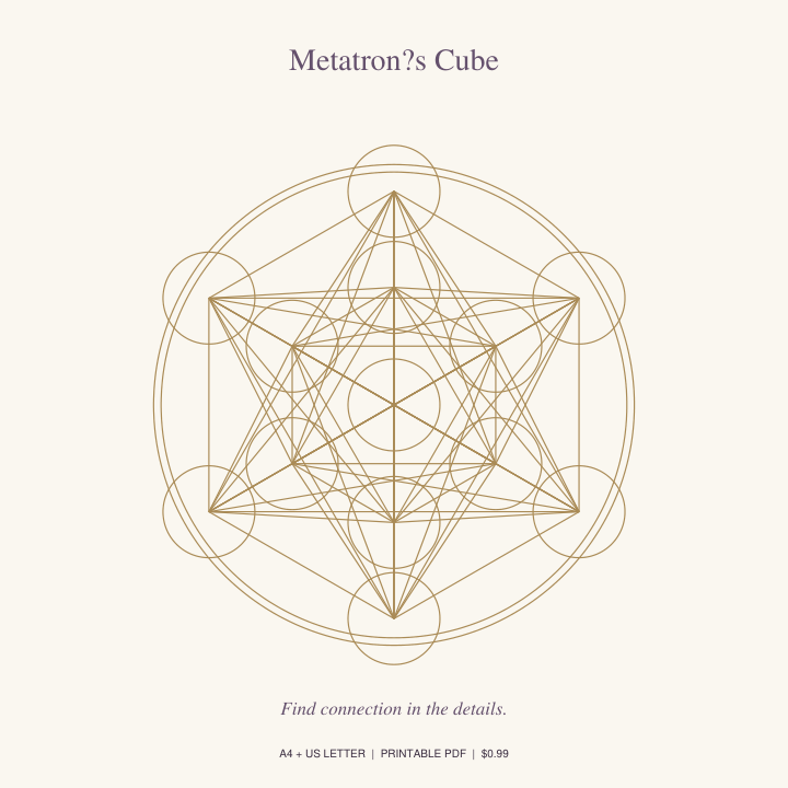 Metatron’s Cube printable crystal grid