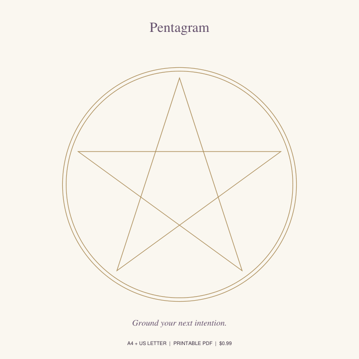 Pentagram printable crystal grid