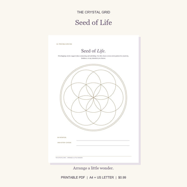 Seed of Life — Printable Crystal Grid