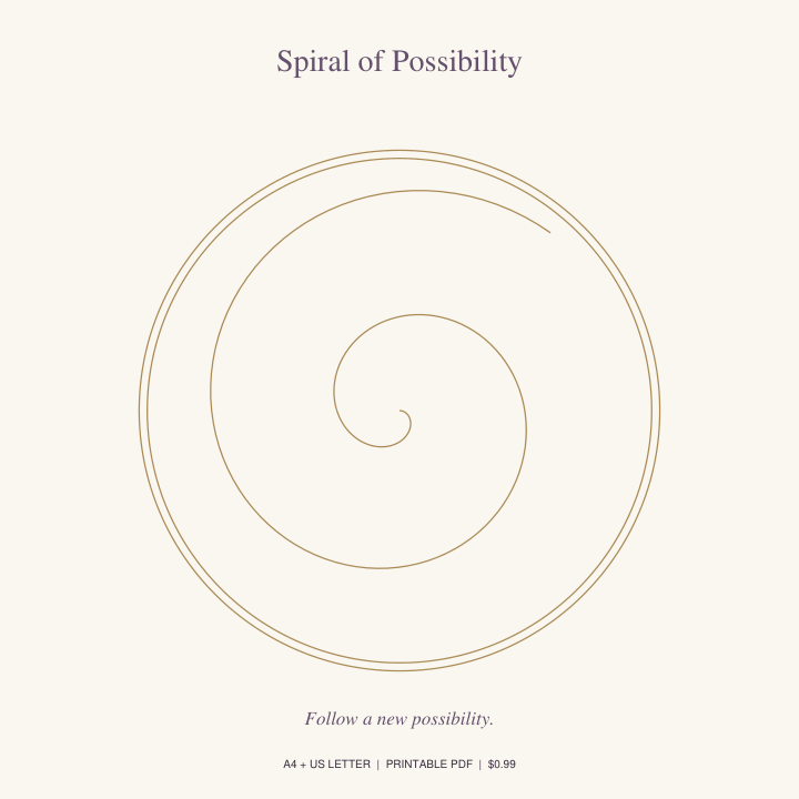 Spiral of Possibility printable crystal grid