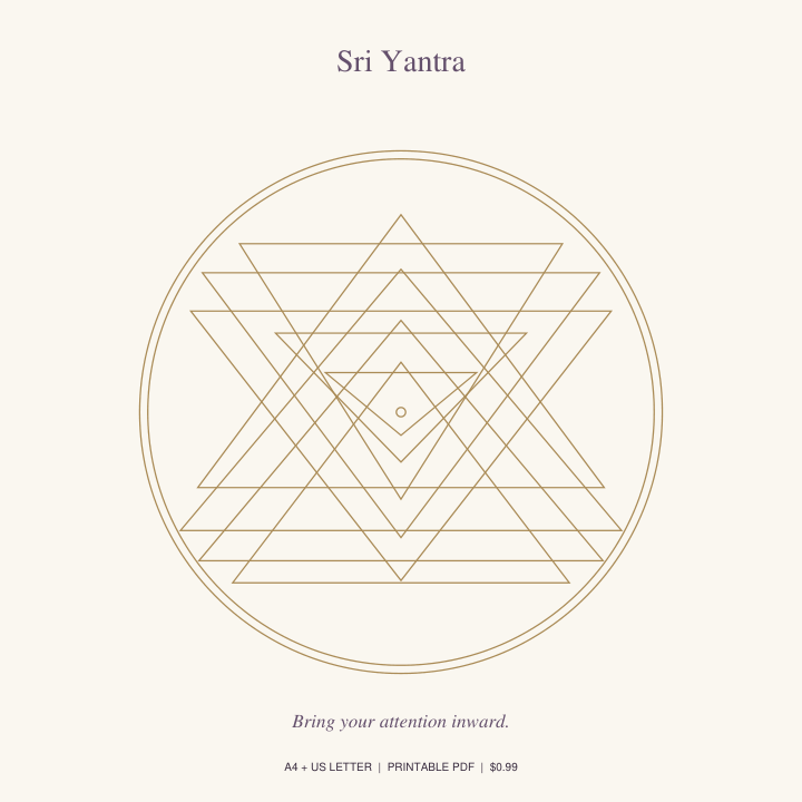 Sri Yantra printable crystal grid