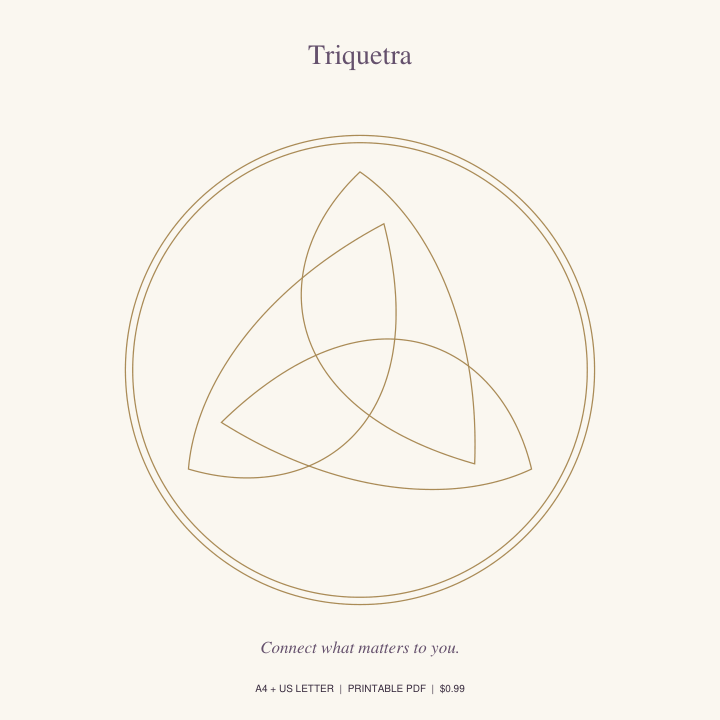 Triquetra printable crystal grid