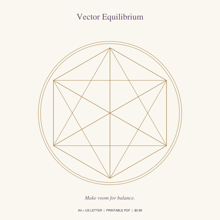 Vector Equilibrium printable crystal grid