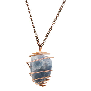 Blue Calcite Crystal Necklace