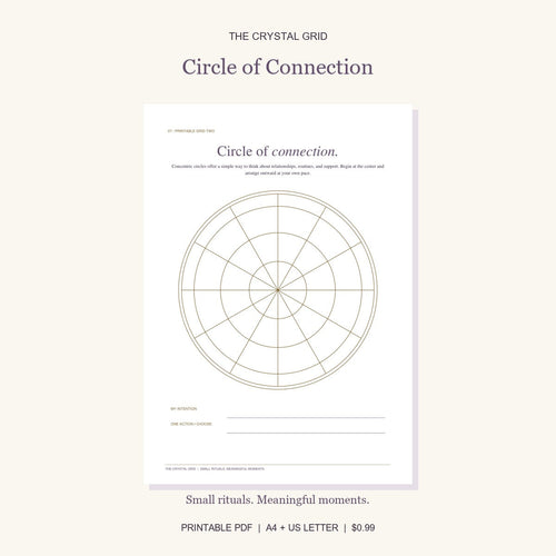 Circle of Connection printable crystal grid