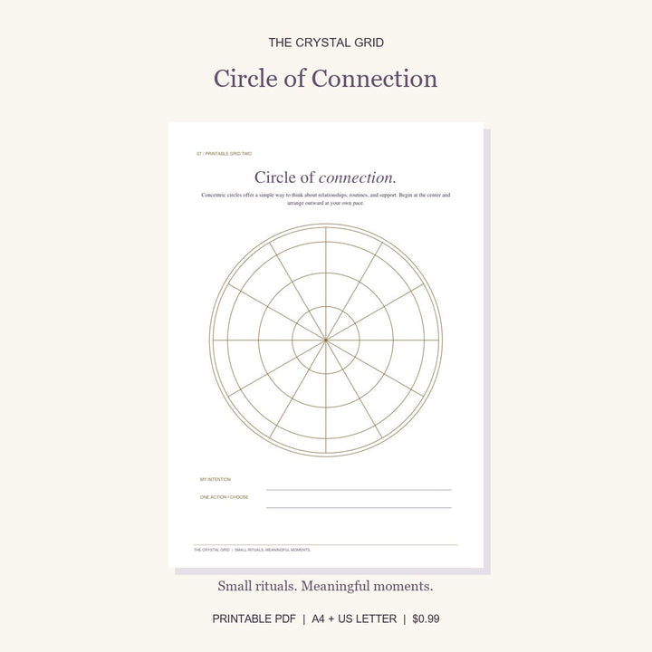 Circle of Connection printable crystal grid