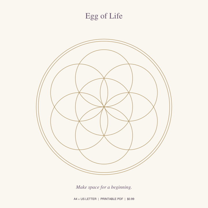 Egg of Life printable crystal grid
