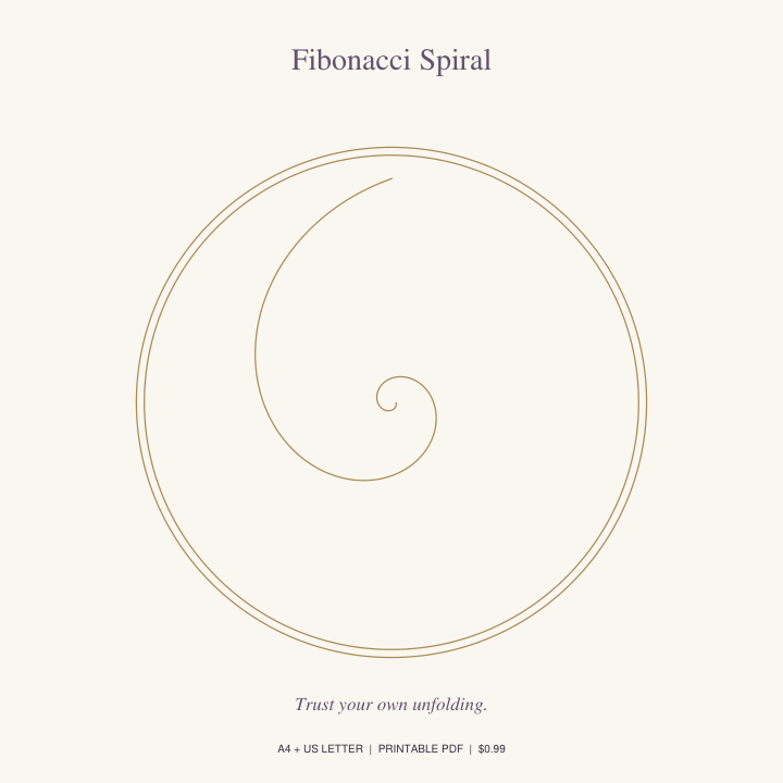 Fibonacci Spiral printable crystal grid