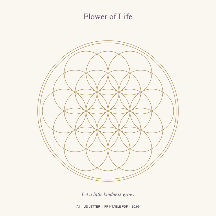 Flower of Life printable crystal grid