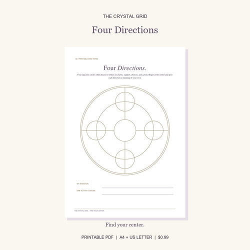 Four Directions printable crystal grid