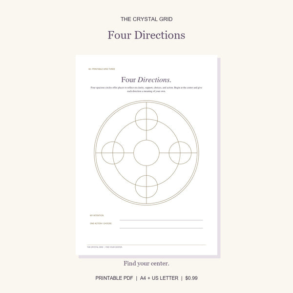 Four Directions — Printable Crystal Grid