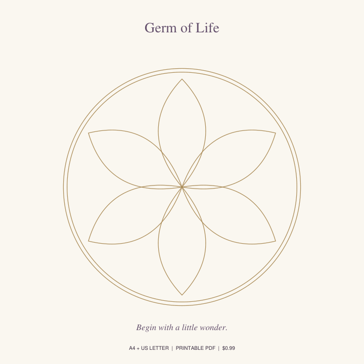 Germ of Life printable crystal grid