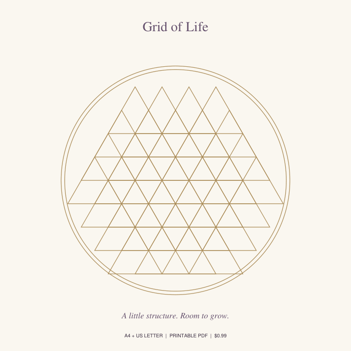 Grid of Life printable crystal grid
