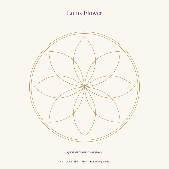 Lotus Flower printable crystal grid