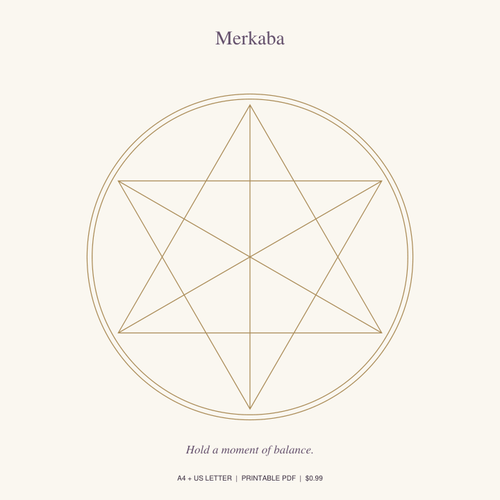 Merkaba printable crystal grid