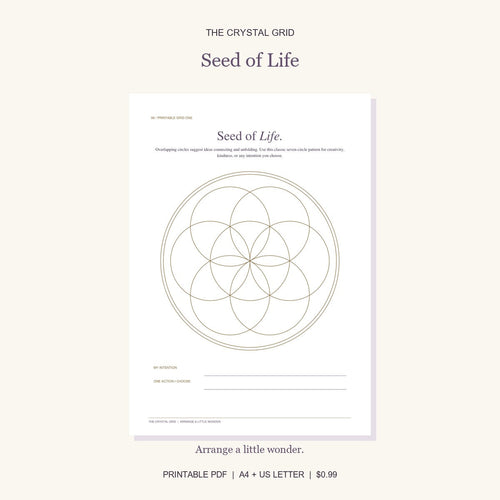Seed of Life printable crystal grid