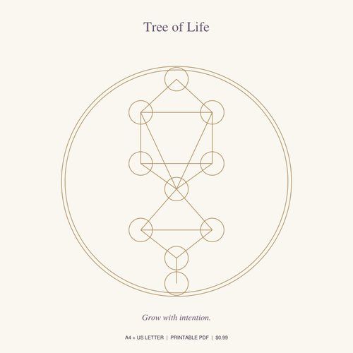 Tree of Life printable crystal grid